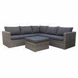 P - Roma hoek loungeset 4-delig | wicker | 230x230cm | Kobo Grey
