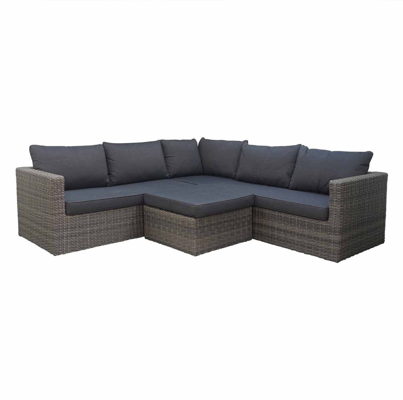 P - Roma hoek loungeset 4-delig | wicker | 230x230cm | Kobo Grey