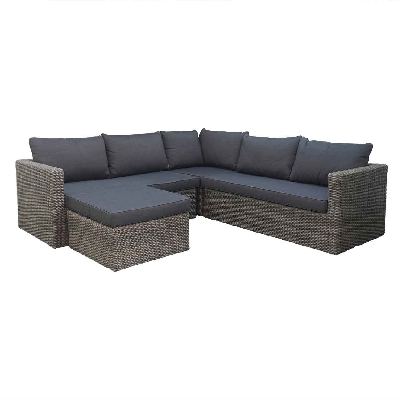 P - Roma hoek loungeset 4-delig | wicker | 230x230cm | Kobo Grey