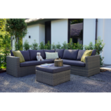 P - Roma hoek loungeset 4-delig | wicker | 230x230cm | Kobo Grey