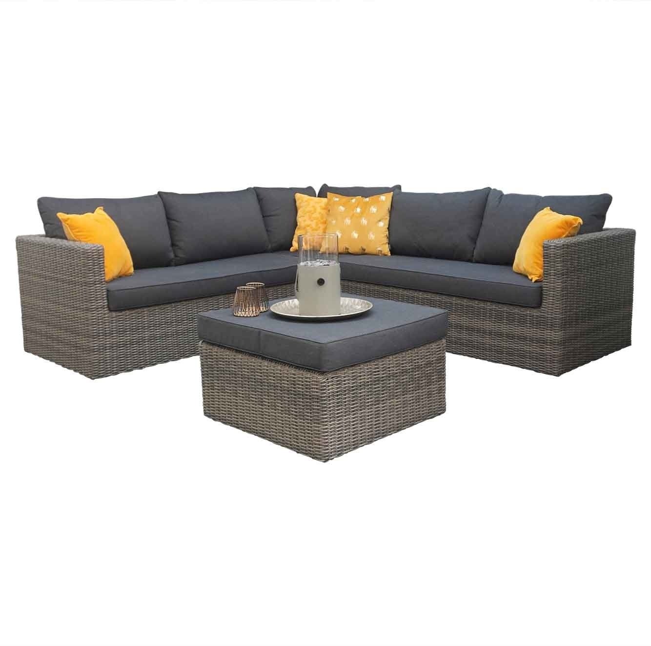 P - Roma hoek loungeset 4-delig | wicker | 230x230cm | Kobo Grey