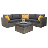 P - Roma hoek loungeset 4-delig | wicker | 230x230cm | Kobo Grey