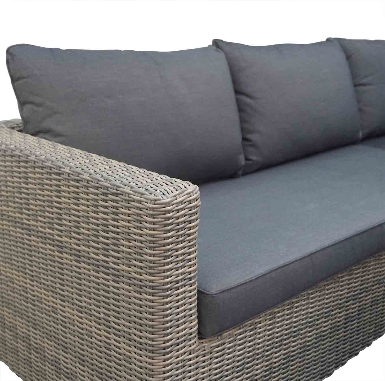 P - Roma hoek loungeset 4-delig | wicker | 230x230cm | Kobo Grey