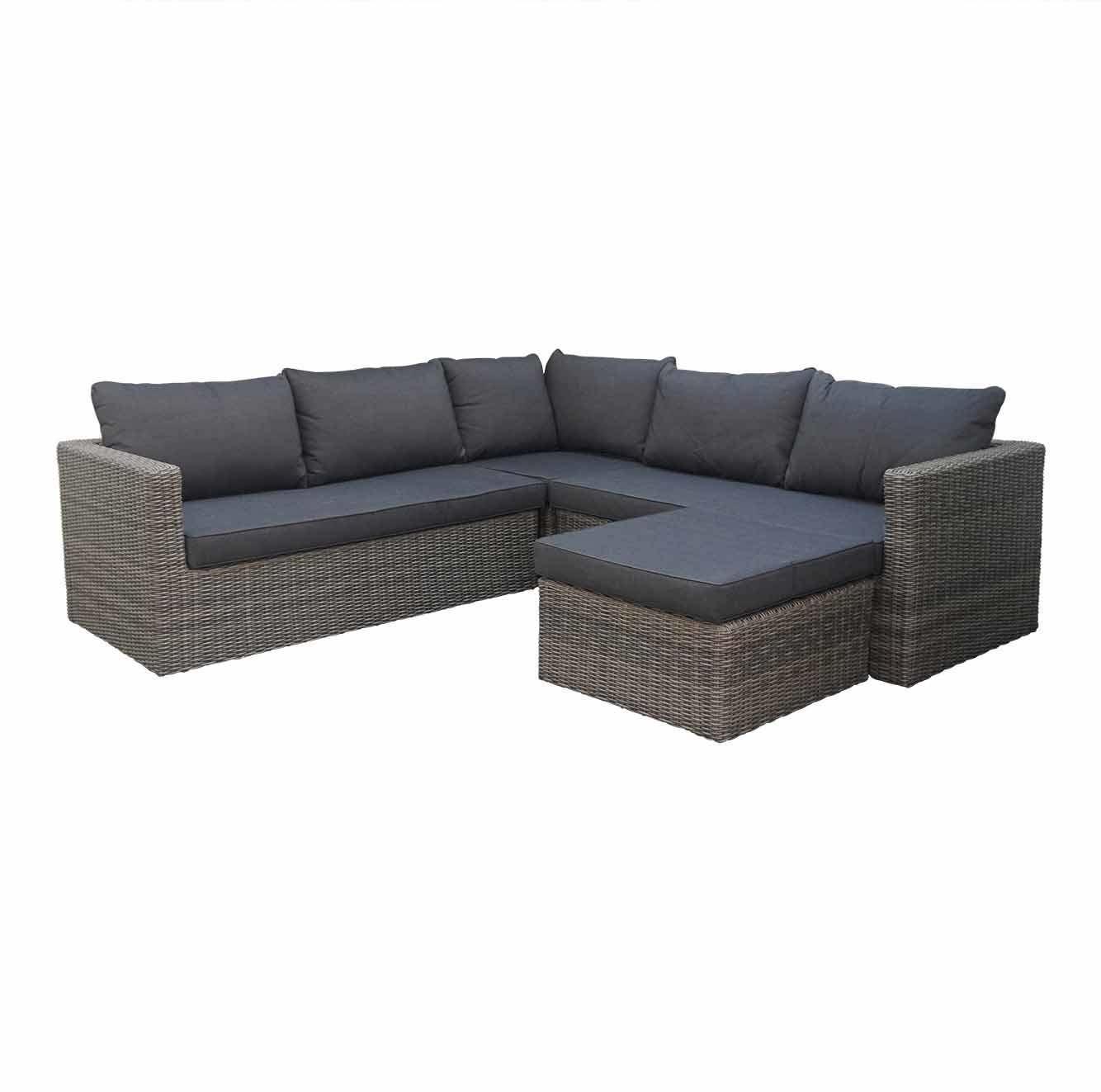 P - Roma hoek loungeset 4-delig | wicker | 230x230cm | Kobo Grey