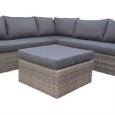 P - Roma hoek loungeset 4-delig | wicker | 230x230cm | Kobo Grey