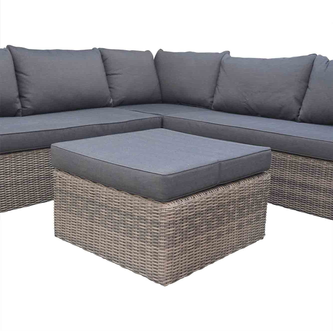 P - Roma hoek loungeset 4-delig | wicker | 230x230cm | Kobo Grey