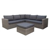 P - Roma hoek loungeset 4-delig | wicker | 230x230cm | Kobo Grey