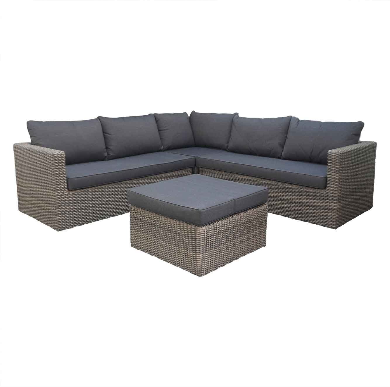 P - Roma hoek loungeset 4-delig | wicker | 230x230cm | Kobo Grey