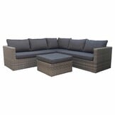 P - Roma hoek loungeset 4-delig | wicker | 230x230cm | Kobo Grey