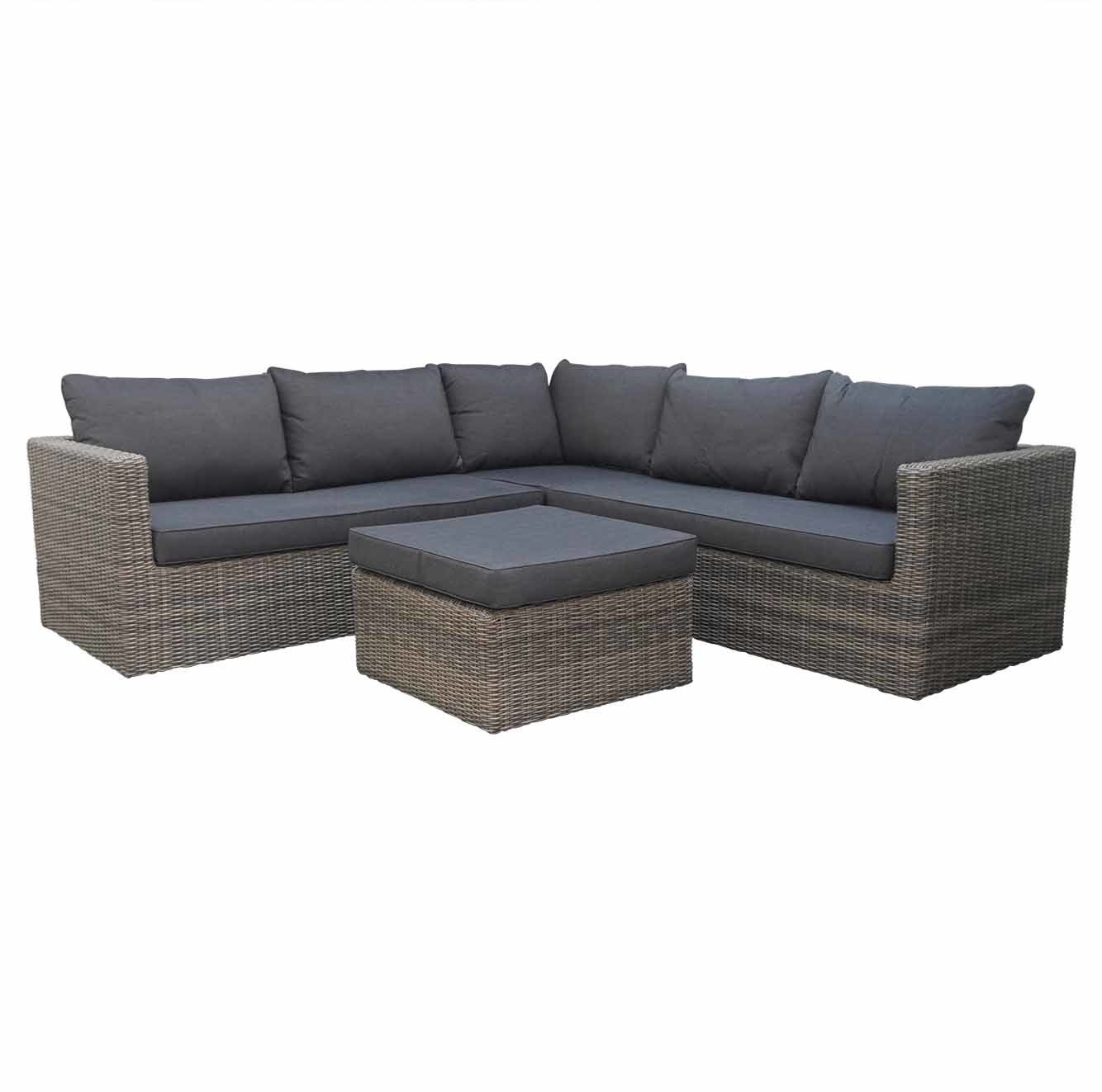 P - Roma hoek loungeset 4-delig | wicker | 230x230cm | Kobo Grey