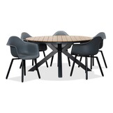 Arezzo/Montreux dining tuinset | 5 personen | aluminium + polywood | 150cm rond