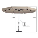 Syros luxe parasol Ø350cm | ecru