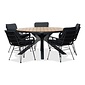 Lesli Living Arezzo/Carlos Charcoal dining tuinset | 5 personen | polywood + wicker | 150cm rond