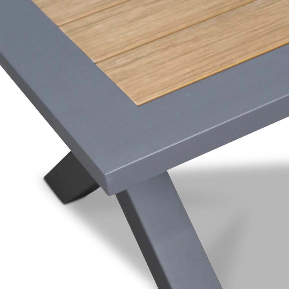 Rome dining tuintafel 6 personen | polywood + aluminium | Natural Wood | 250cm