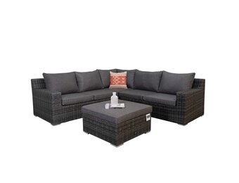 Nashville luxe hoek loungeset 4-delig | wicker | 255x255cm | Falcon Grey