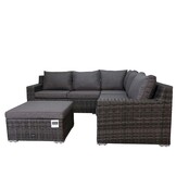 Nashville luxe hoek loungeset 4-delig | wicker | 255x255cm | Falcon Grey
