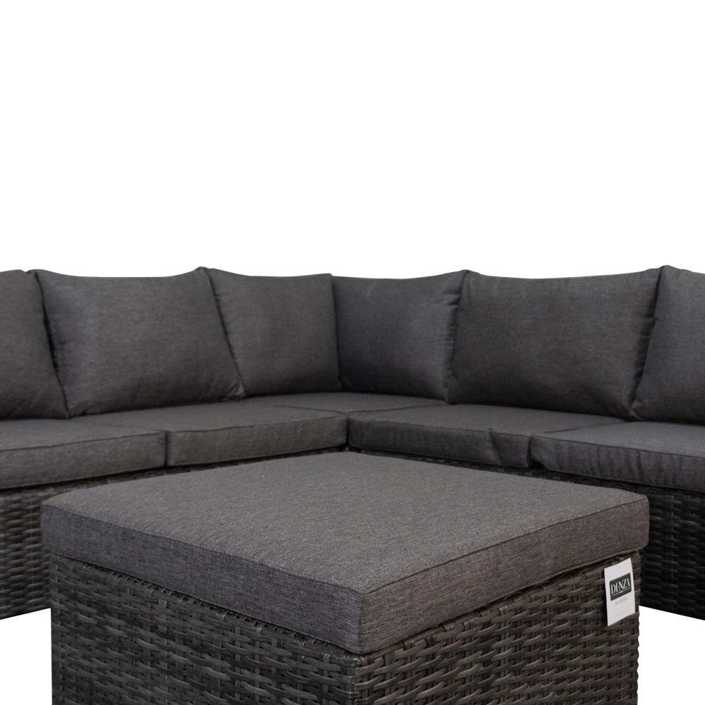 Nashville luxe hoek loungeset 4-delig | wicker | 255x255cm | Falcon Grey