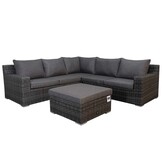 Nashville luxe hoek loungeset 4-delig | wicker | 255x255cm | Falcon Grey