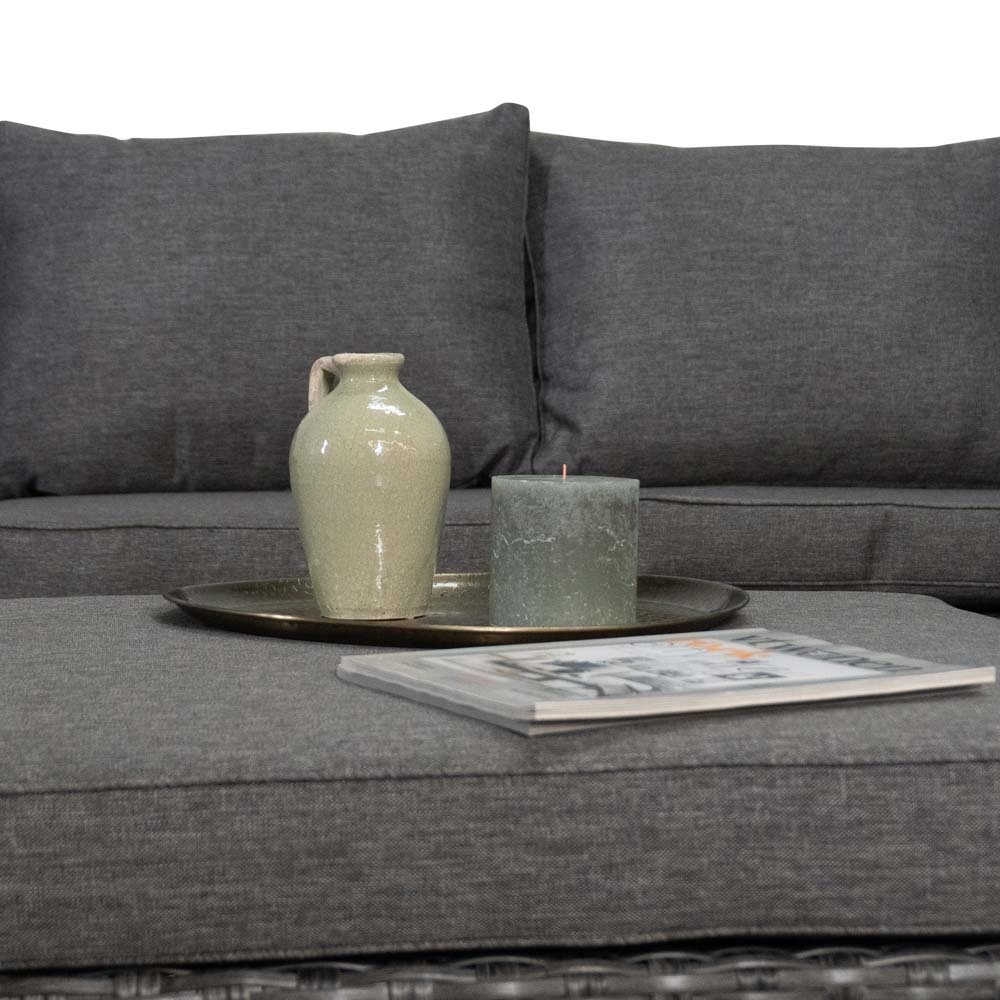 Nashville luxe hoek loungeset 4-delig | wicker | 255x255cm | Falcon Grey