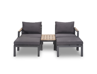 Firenza loveseat 5-delig | aluminium + hardhout | Light teaklook | multi-functioneel