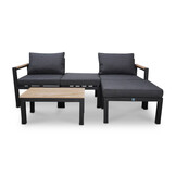 Firenza loveseat 5-delig | aluminium + hardhout | Light teaklook | multi-functioneel