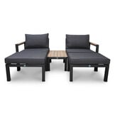 Firenza loveseat 5-delig | aluminium + hardhout | Light teaklook | multi-functioneel