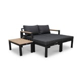 Firenza loveseat 5-delig | aluminium + hardhout | Light teaklook | multi-functioneel