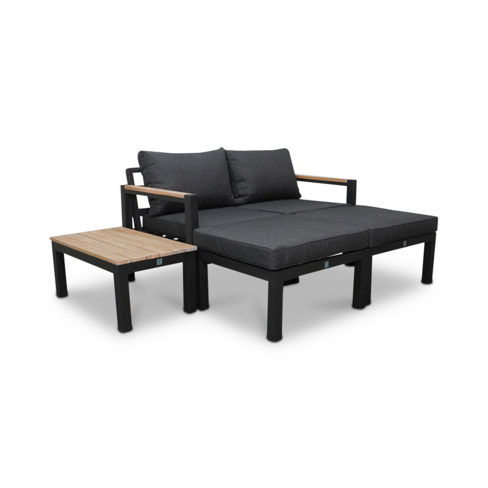 Firenza loveseat 5-delig | aluminium + hardhout | Light teaklook | multi-functioneel