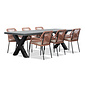 BUITEN living Lyon/Seville terra dining tuinset | 6 personen | betonlook + touw | 250cm