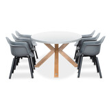 Livorno/Montreux dining tuinset | 6 personen | betonlook + kunststof | 240cm