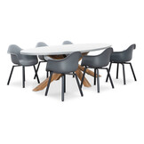 Livorno/Montreux dining tuinset | 6 personen | betonlook + kunststof | 240cm