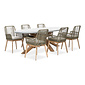 BUITEN living Livorno/Padua olijfgroen dining tuinset | 6 personen | betonlook + touw | 240cm ovaal