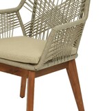 Livorno/Seville hout zand dining tuinset | 6 personen | betonlook + touw | 240cm ovaal