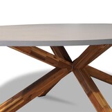 Livorno/Seville hout zand dining tuinset | 8 personen | betonlook + touw | 280cm ovaal