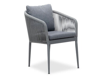 Orlando dining tuinstoel | touw + aluminium | antraciet