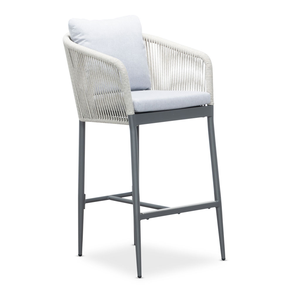Orlando barset tuin 7-delig | aluminium + touw | hoge tafel | 180cm ovaal