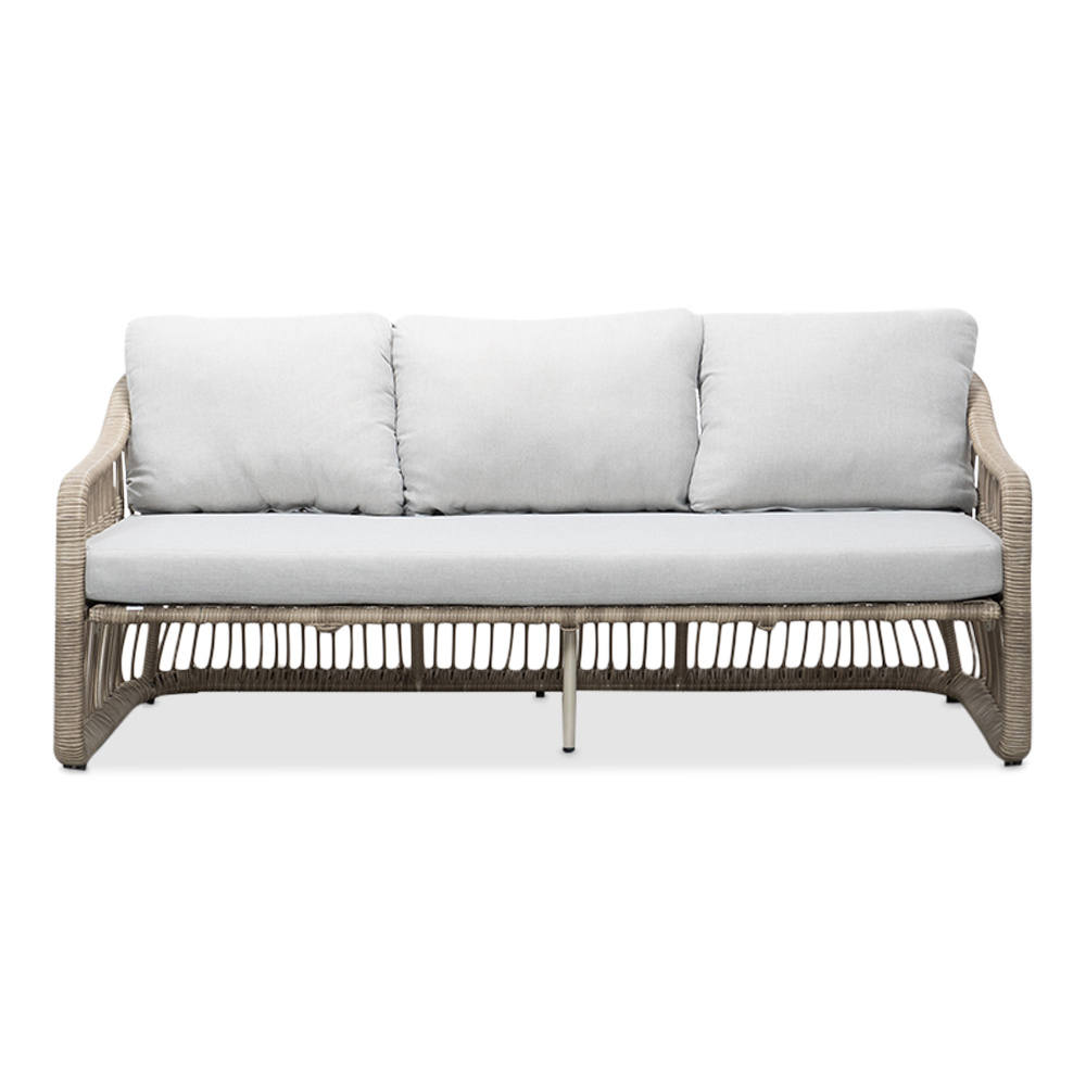 Bruno stoel-bank loungeset 5 personen | wicker + teakhout | Desert Tan | 4-delig