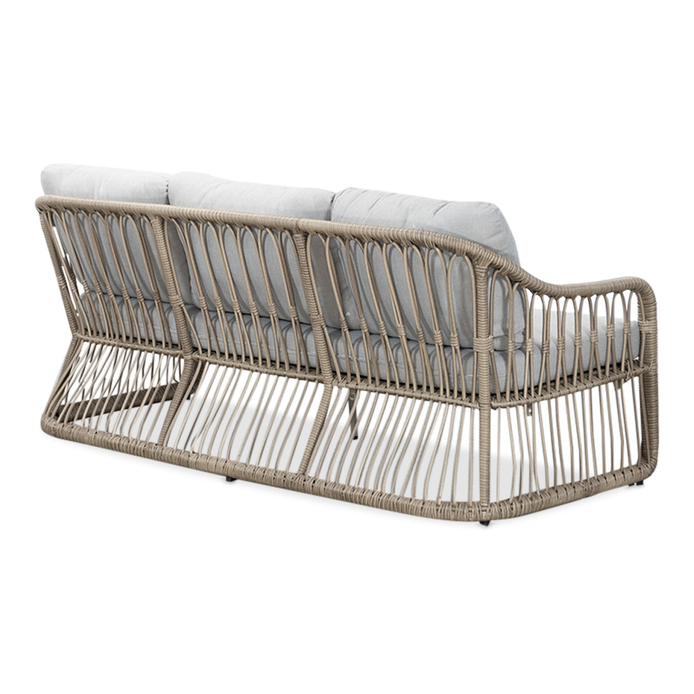 Bruno stoel-bank loungeset 5 personen | wicker + teakhout | Desert Tan | 4-delig
