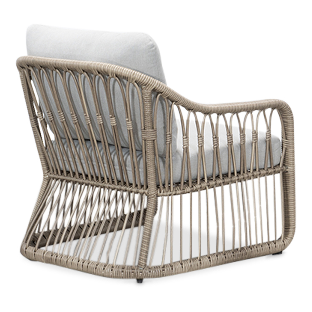 Bruno stoel-bank loungeset 5 personen | wicker + teakhout | Desert Tan | 4-delig