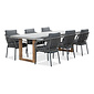 BUITEN living Lausanne/Dakota grijs dining tuinset | 6 personen | betonlook + touw | 250cm