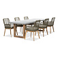 BUITEN living Lausanne/Padua olijfgroen dining tuinset | 6 personen | betonlook + touw | 250 cm