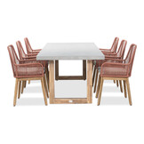 Lausanne/Padua terra dining tuinset | 6 personen | betonlook + touw | 250 cm