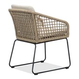 Livorno/Tulum Sahara Dust dining tuinset | 6 personen | betonlook + touw | 240cm ovaal