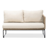 Tulum hoek loungeset 5 personen | rvs + touw | Sahara Dust | 4-delig - 211x211cm