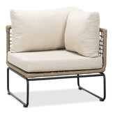 Tulum hoek loungeset 5 personen | rvs + touw | Sahara Dust | 4-delig - 211x211cm