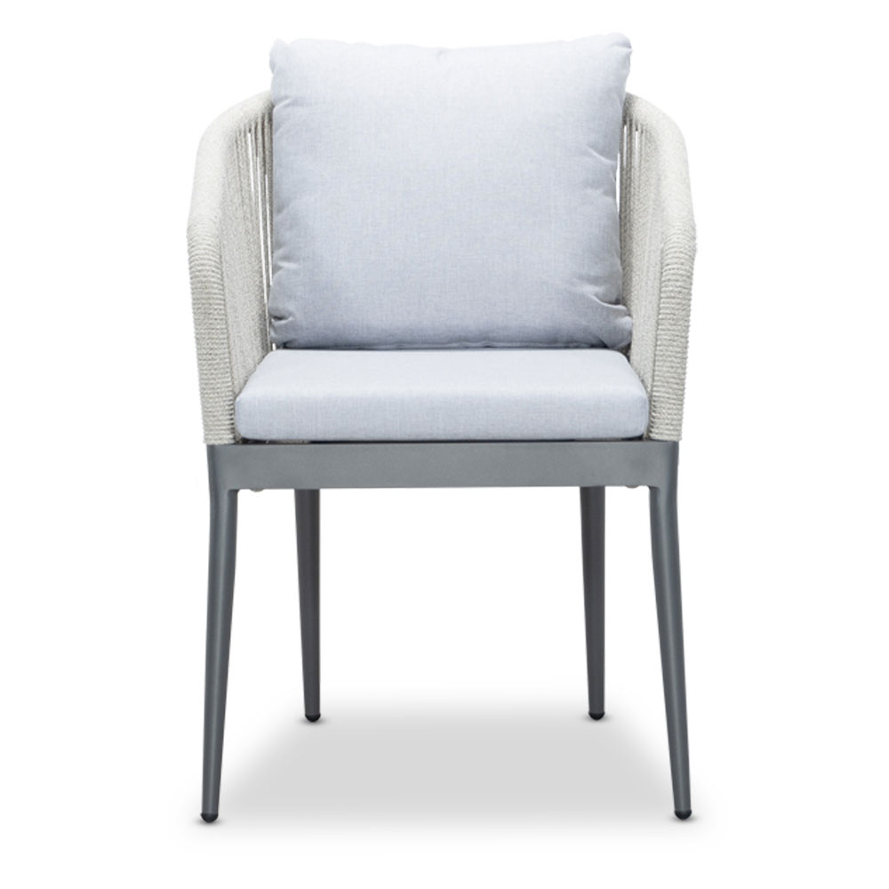 Veltis/Orlando Ash Grey dining tuinset | 6 personen | betonlook + touw | 250cm