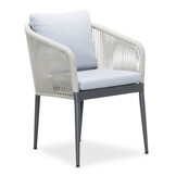 Veltis/Orlando Ash Grey dining tuinset | 6 personen | betonlook + touw | 250cm