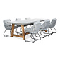BUITEN living Veltis/Portofino grijs dining tuinset | 6 personen | betonlook + touw | 250cm