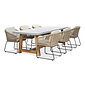 BUITEN living Veltis/Tulum Sahara Dust dining tuinset | 6 personen | betonlook + touw | 250cm