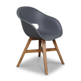 Karlstad dining tuinstoel set van 4 | kunststof + hardhout | antraciet